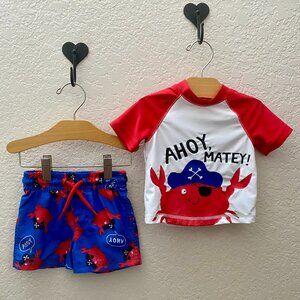 Pirate Crab Infant Rash Guard Set Size 6 months